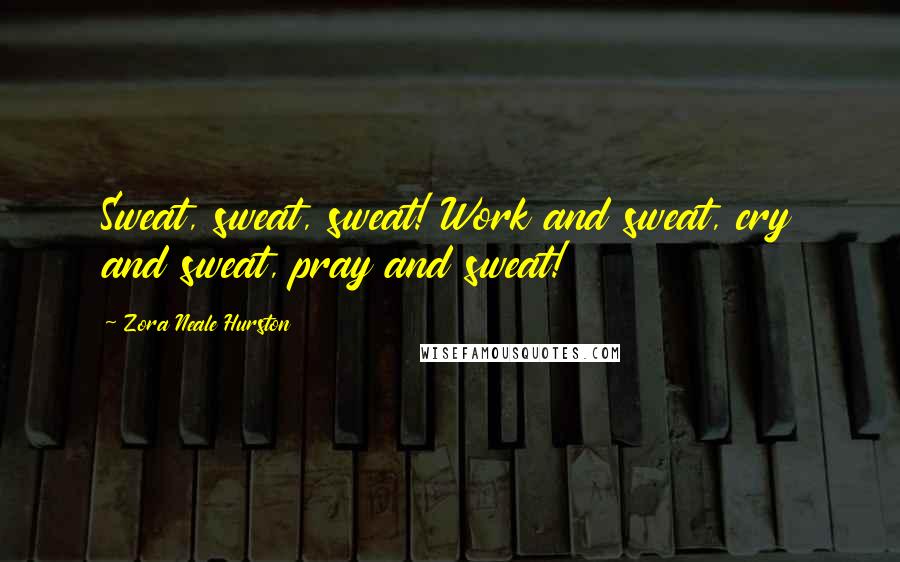 Zora Neale Hurston Quotes: Sweat, sweat, sweat! Work and sweat, cry and sweat, pray and sweat!
