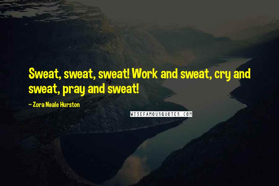Zora Neale Hurston Quotes: Sweat, sweat, sweat! Work and sweat, cry and sweat, pray and sweat!