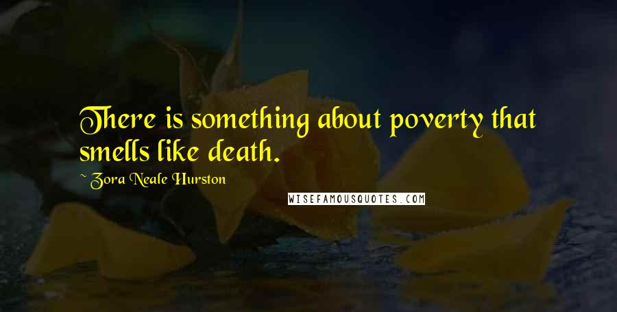 Zora Neale Hurston Quotes: There is something about poverty that smells like death.