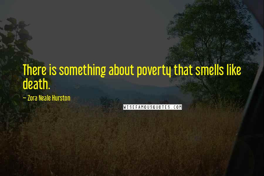 Zora Neale Hurston Quotes: There is something about poverty that smells like death.