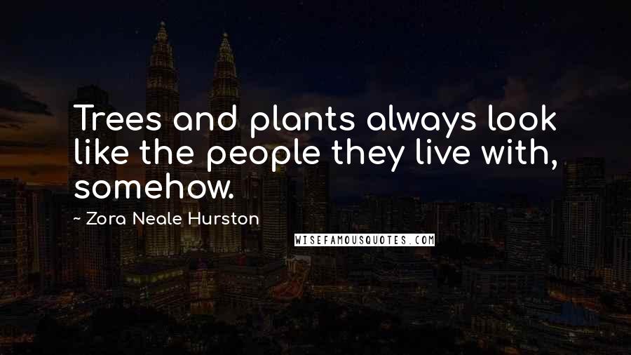 Zora Neale Hurston Quotes: Trees and plants always look like the people they live with, somehow.