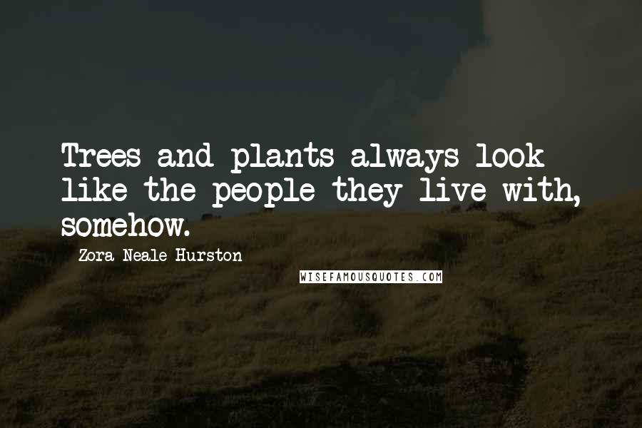 Zora Neale Hurston Quotes: Trees and plants always look like the people they live with, somehow.