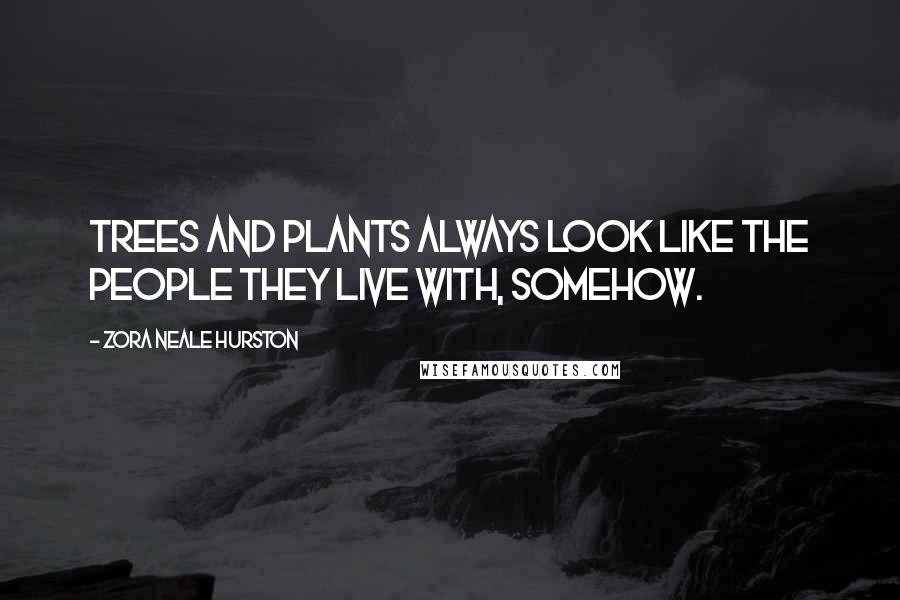 Zora Neale Hurston Quotes: Trees and plants always look like the people they live with, somehow.