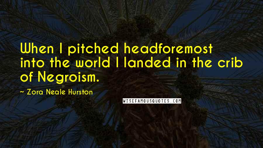 Zora Neale Hurston Quotes: When I pitched headforemost into the world I landed in the crib of Negroism.