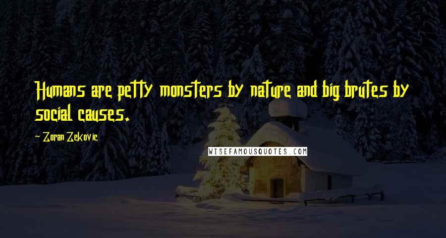 Zoran Zekovic Quotes: Humans are petty monsters by nature and big brutes by social causes.