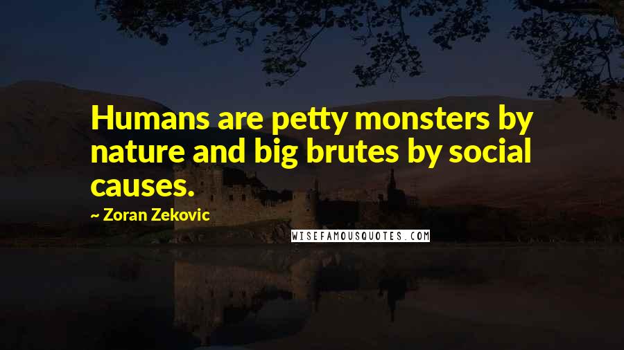 Zoran Zekovic Quotes: Humans are petty monsters by nature and big brutes by social causes.