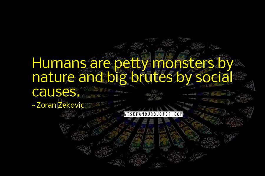 Zoran Zekovic Quotes: Humans are petty monsters by nature and big brutes by social causes.