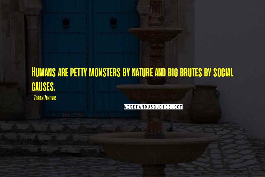Zoran Zekovic Quotes: Humans are petty monsters by nature and big brutes by social causes.