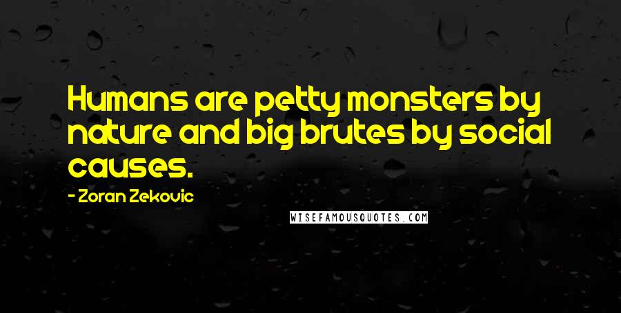 Zoran Zekovic Quotes: Humans are petty monsters by nature and big brutes by social causes.