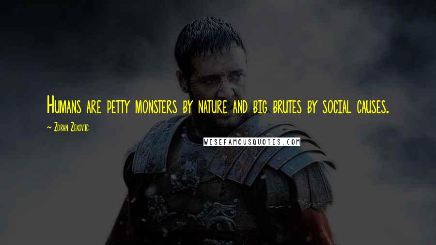 Zoran Zekovic Quotes: Humans are petty monsters by nature and big brutes by social causes.