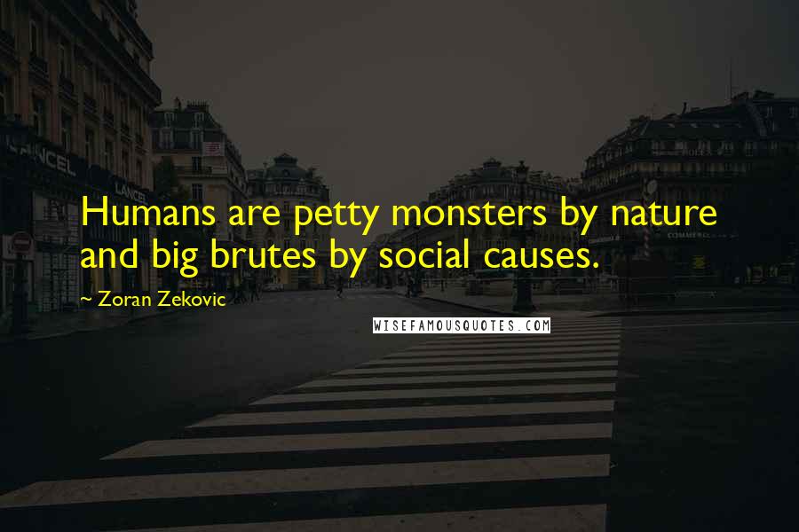 Zoran Zekovic Quotes: Humans are petty monsters by nature and big brutes by social causes.