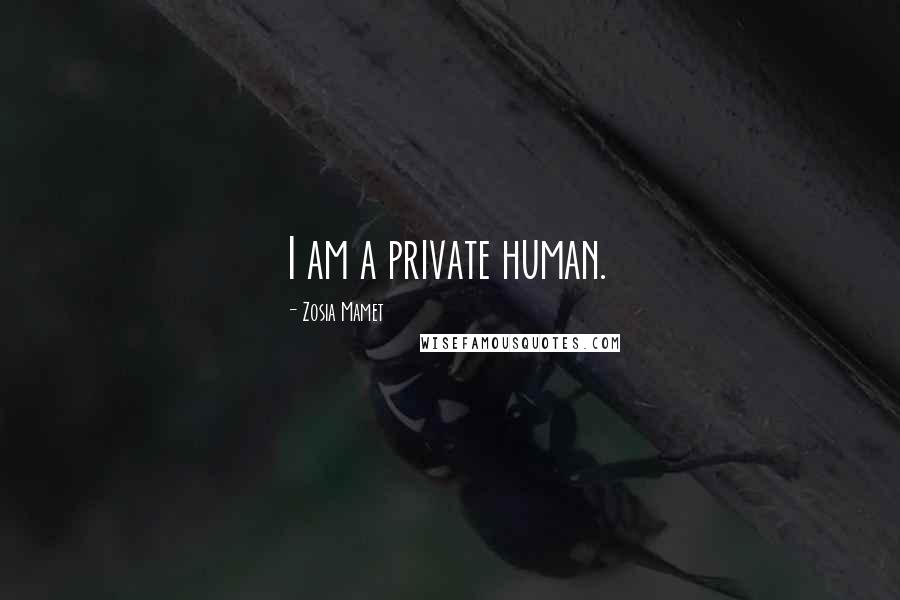 Zosia Mamet Quotes: I am a private human.