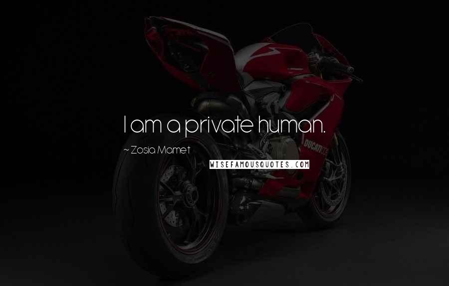 Zosia Mamet Quotes: I am a private human.