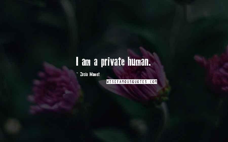 Zosia Mamet Quotes: I am a private human.