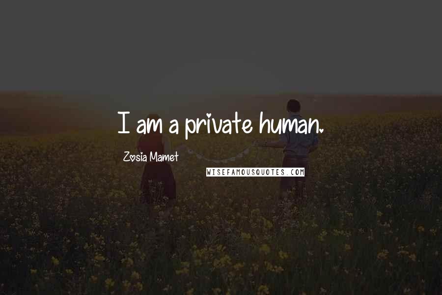 Zosia Mamet Quotes: I am a private human.