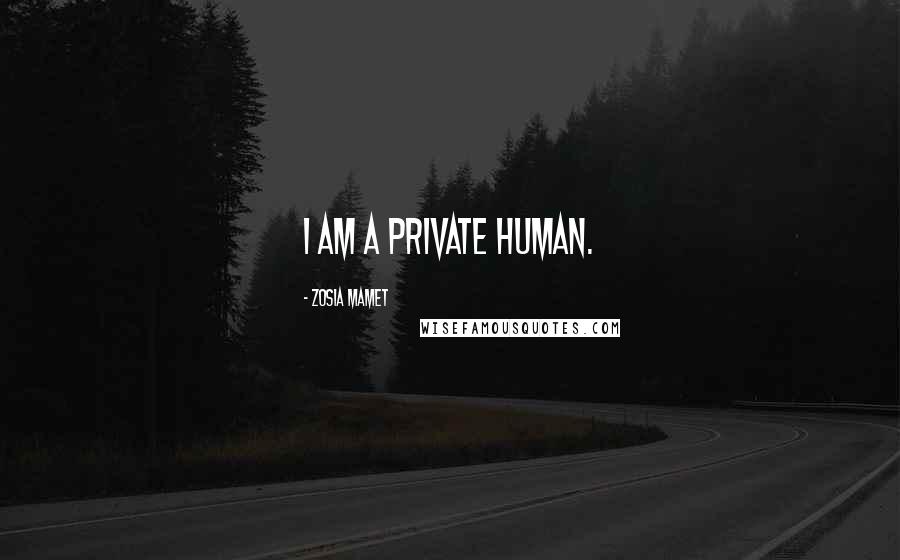 Zosia Mamet Quotes: I am a private human.