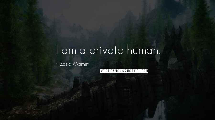 Zosia Mamet Quotes: I am a private human.