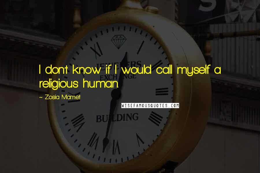 Zosia Mamet Quotes: I don't know if I would call myself a religious human.