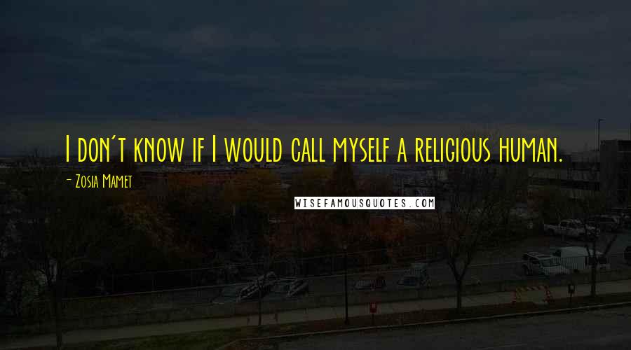 Zosia Mamet Quotes: I don't know if I would call myself a religious human.