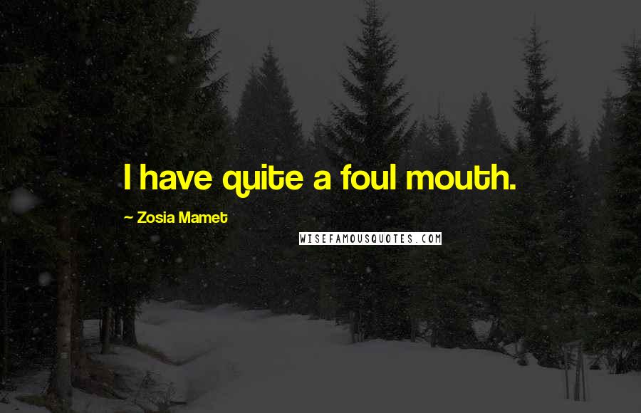 Zosia Mamet Quotes: I have quite a foul mouth.