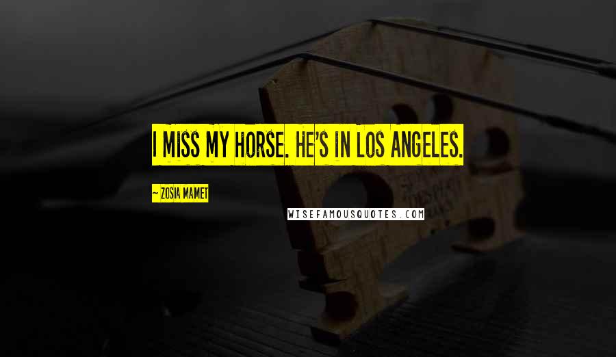 Zosia Mamet Quotes: I miss my horse. He's in Los Angeles.