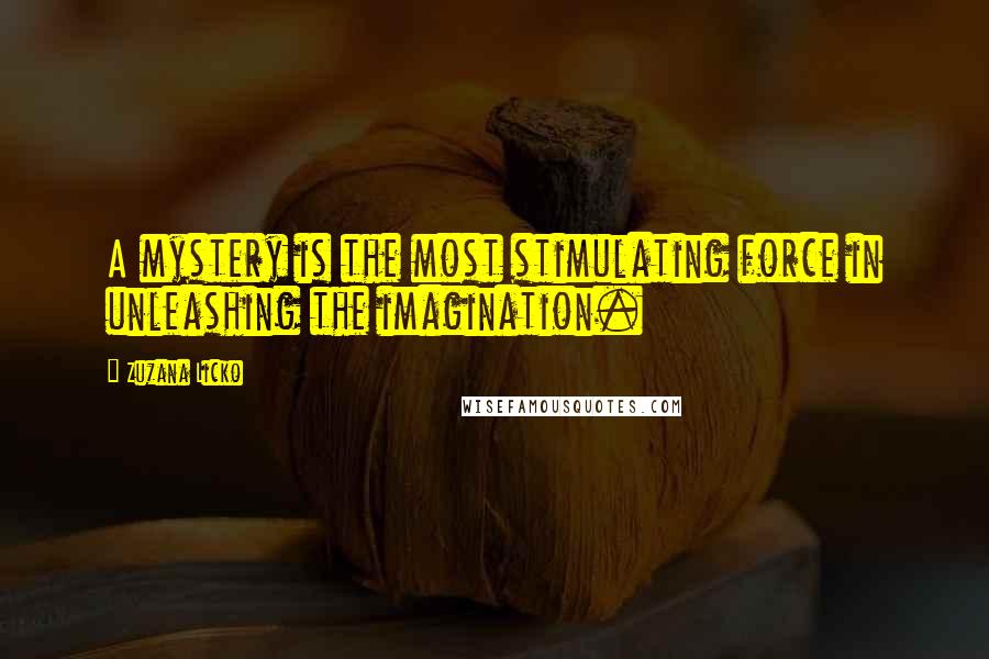 Zuzana Licko Quotes: A mystery is the most stimulating force in unleashing the imagination.